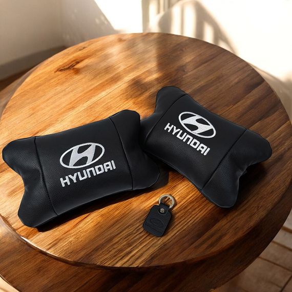 Подарок в машину мужчине Hyundai, Подушка подголовник для дороги, Подушки с логотипом от производителя SI-35 | Зображення 1