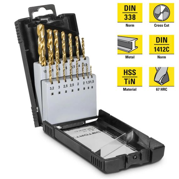 Набір свердел по металу Trotec 15 pieces HSS Metal Drill Set (6200001131) | Зображення 1