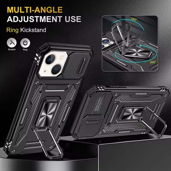 Ударостійкий чохол Camshield Army Ring для Apple iPhone 13 (6.1") Чорний / Black | Зображення 3