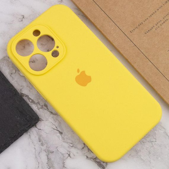 Чохол Silicone Case Full Camera Protective (AA) для Apple iPhone 15 Pro Max (6.7") Жовтий / Yellow | Зображення 4