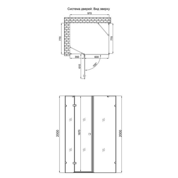Душова кабіна Qtap Capricorn CRM1018RC6 100х80 см, скло Clear 6 мм, CalcLess, без піддона | Зображення 1