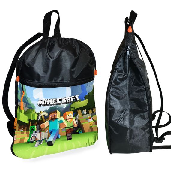 Школьный рюкзак детский Minecraft + Сумка для обуви спортивной формы рюкзак-мешок  для мальчика (01718) | Зображення 1
