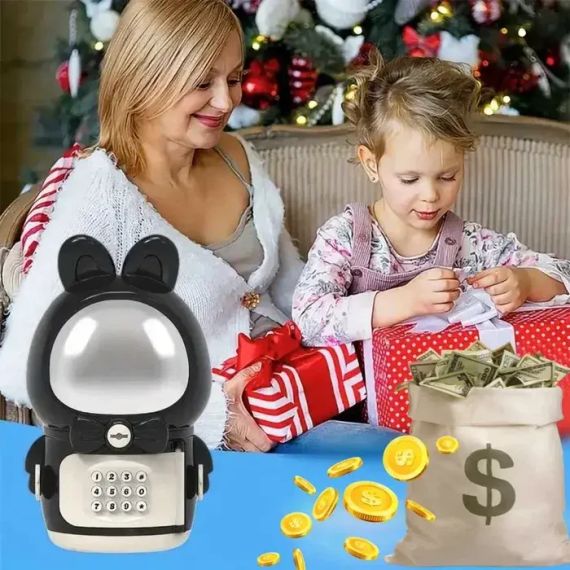 Дитяча електронна Скарбничка Сейф Космонавт із кодовим замком Little Space Rabbit Piggy Bank | Зображення 3