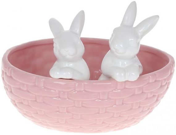 Вазон декоративний Banny in a basket Pink 20х15х14.5см
