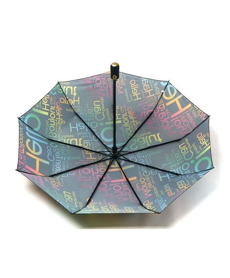 Парасолька автомат RAIN FLOWERS №1130 "Привітання" жіноча на 9 спиць Чорний | Зображення 2