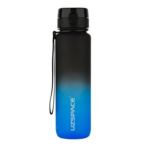 Пляшка для води UZSPACE 3038(Black-Blue) 1000 мл, чорно-синя