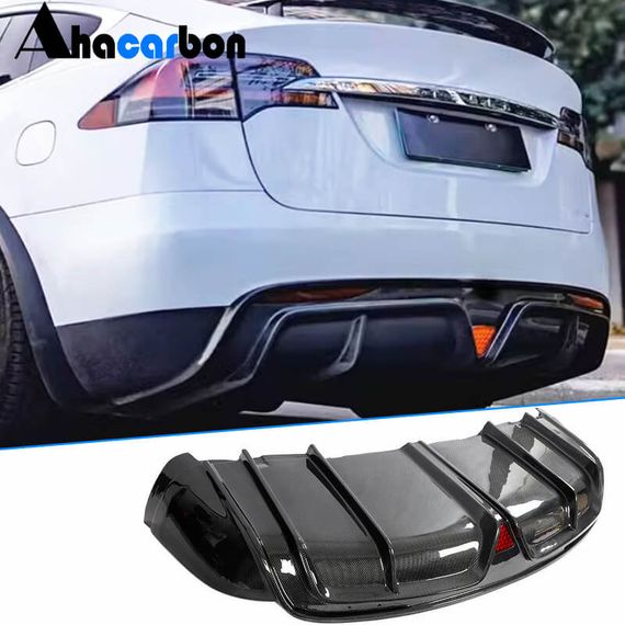 Диффузор заднего бампера Карбон (для Plaid 2022-2024) для Tesla Model X 2015- гг