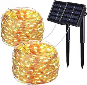 Сонячна гірлянда Wishlink, 2шт по 100 LED, 33 фути, тепле біле світло, IP65, для вулиці, саду, тераси, весілля, балкону