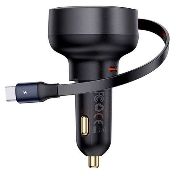 АЗУ Baseus Enjoyment Pro 60W (1USB-C) + выдвижной кабель Type-C (C00057802111-01) Cluster Black