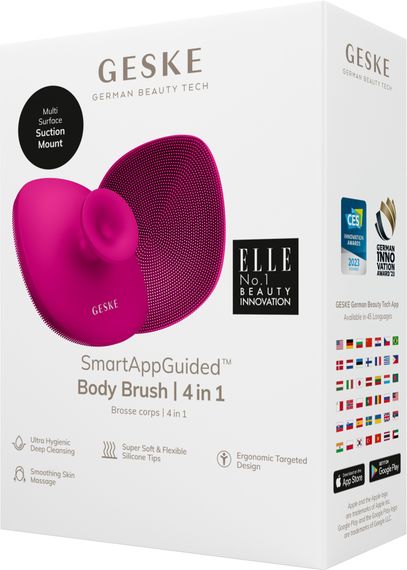 Щетка для тела GESKE Body Brush 4в1 starlight, Малиновый | Зображення 7