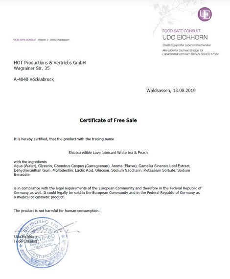 Съедобный лубрикант SHIATSU Love Белый чай и Персик, 75 мл sexstyle | Зображення 3