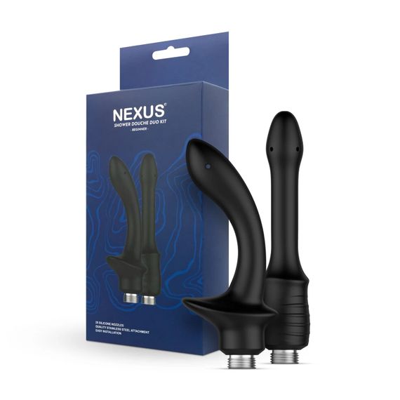 Набір насадок для анального душу Nexus BEGINNER Shower Douche Duo Kit - Black | Зображення 7