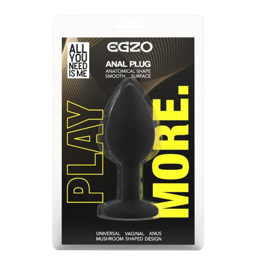 Силіконова анальная пробка EGZO - Silicone Black Round Plug Clear, size S Sex Aura | Зображення 3
