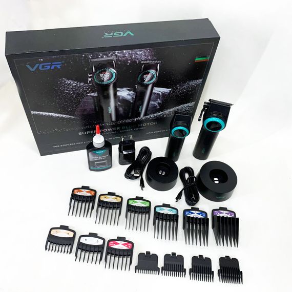 Набір VGR 2 в 1 V-001 V-977 BLACK, акумуляторна машинка для стрижки та триммер. Колір: чорний | Зображення 6