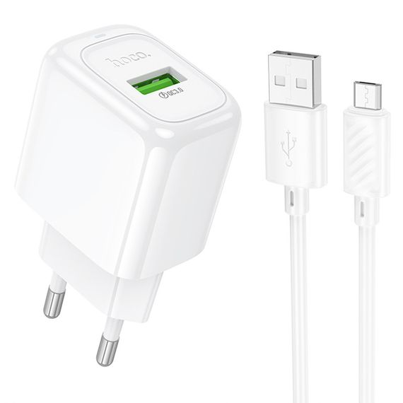 МЗП Hoco CS52A Surplus QC3.0 (1USB-A) + кабель USB to MicroUSB White