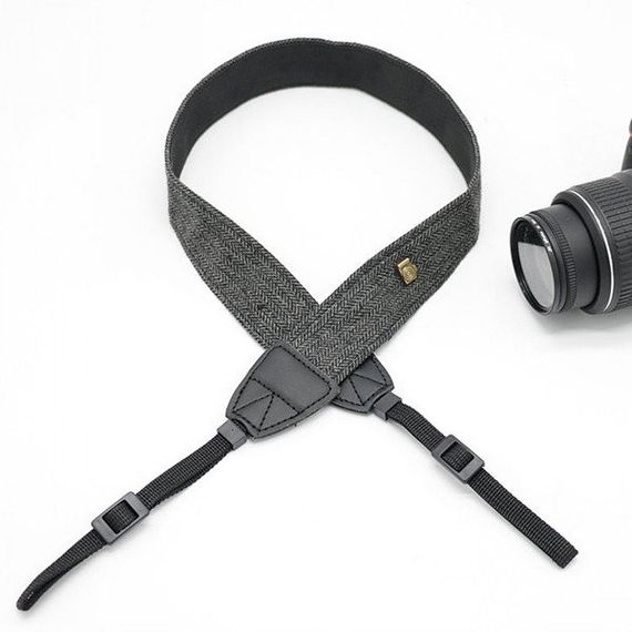Ремень универсальный текстильный для фотоаппарата Sony Canon Nikon, плечевой шейный для фотокамеры серый
