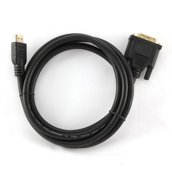 Кабель Cablexpert CC-HDMI-DVI-0.5M, HDMI-DVI папа/DVI папа, позолочені коннектори, 0,5 м | Зображення 3