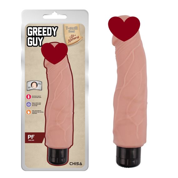 Вібромасажер із кібершкіри Chisa T-skin ReaL Greedy Guy на батарейках, бежевий Sex Aura