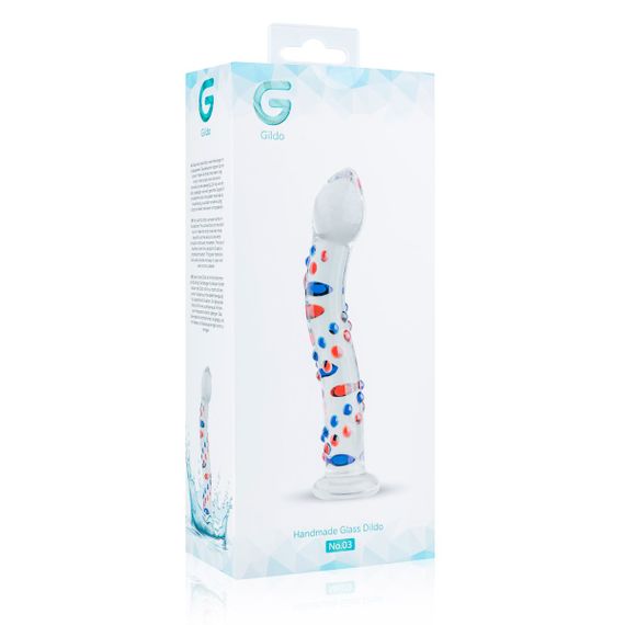 Скляний дилдо з вигинами і малюнком Gildo Glass Dildo No. 3 | Зображення 5