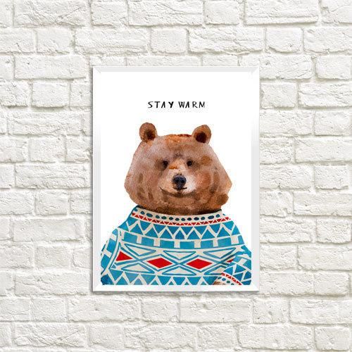 Постер у рамці Stay warm A3 (WMT3_19NG014_WH)