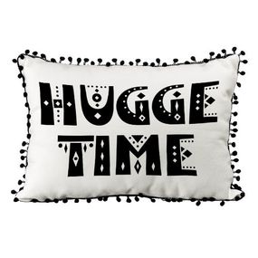 Подушка из мешковины с помпонами Hugge time 45x32 см (43PHBP_19NG001)