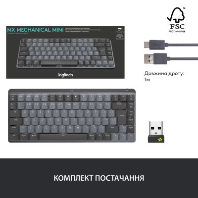 Клавиатура Logitech MX Mechanical Mini Minimalist UA Graphite (920-010780) | Зображення 6