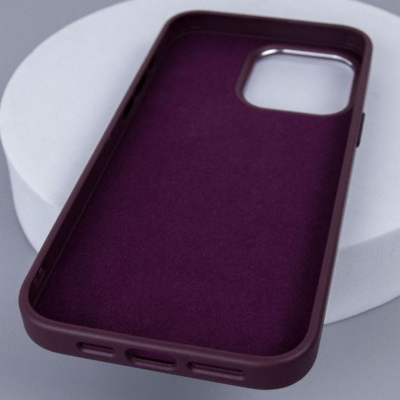 Шкіряний чохол Bonbon Leather Metal Style with MagSafe для Apple iPhone 12 Pro Max (6.7") Бордовий / Plum | Зображення 4