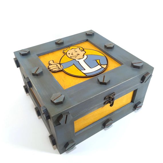 Ящик з кришкою Fallout 25,5х25,5х14 см Майстерня містера Томаса Дерево Лак | Зображення 3