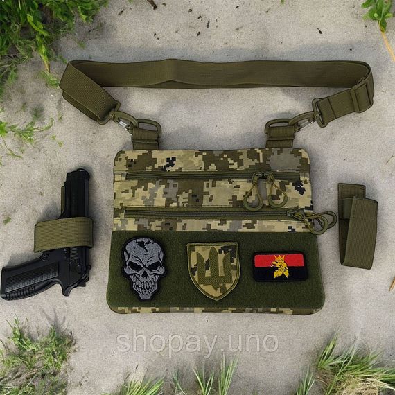 Тактична сумка‑кобура AOR‑1, Cordura, піксель камуфляж, 4 кишені, зйомна кобура, водонепроникна | Зображення 1
