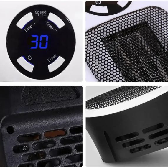 Портативний обігрівач 500W, Portable Heater з дисплеєм / Настінний електрообігрівач | Зображення 3
