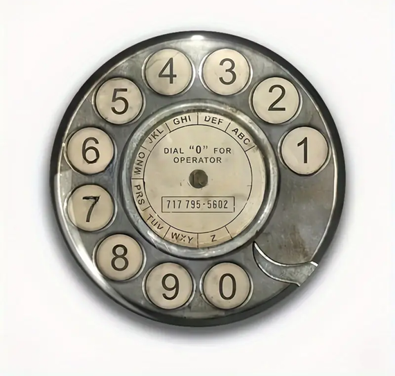 Брошь молодежная на одежду Ретро телефон круглый