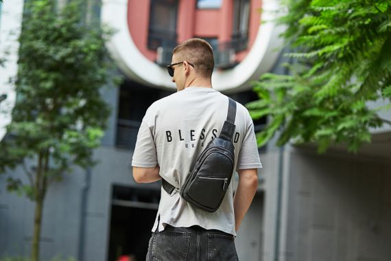 Шкіряна чоловіча нагрудна сумка слінг Tiding Bag 79906 | Зображення 4