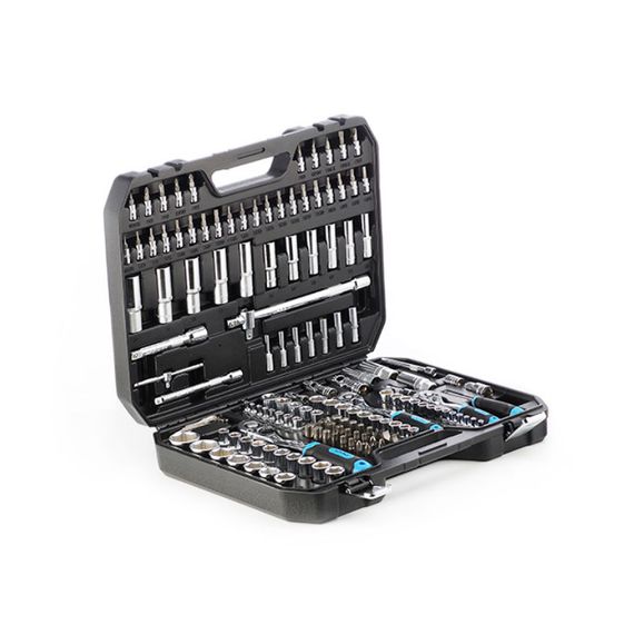 Набор насадок (инструментов) торцевых c трещоткой CrV 1/4, 3/8, 1/2 (90Т) (150шт) APRO