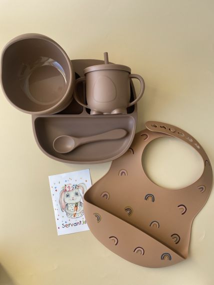 Набір дитячого силіконового посуду Брауні | Зображення 4