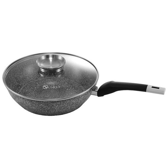 Алюминиевая сковорода с антипригарным покрытием UNIQUE UN-5172 28 см, Глубокая сковорода FE-198 для кухни