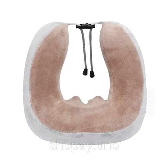 Массажная подушка для шеи с памятью U-Shaped Upgrade Vibration Pillow от батареек | Зображення 5