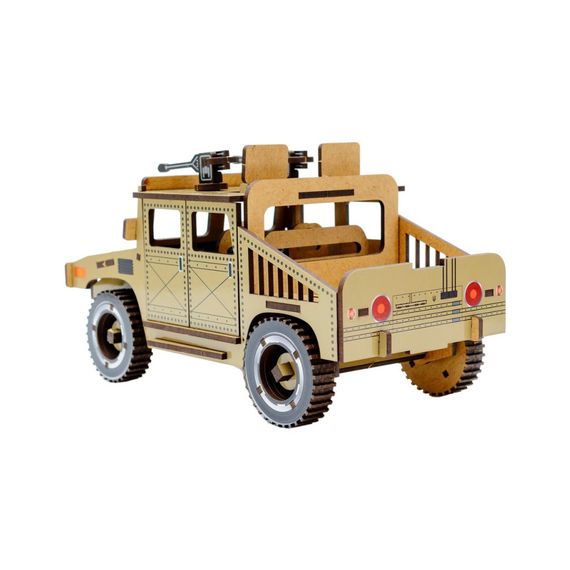 Деревянный 3D конструктор "Humvee" Puz-00927, 100 деталей | Зображення 3