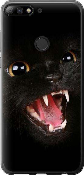 Чехол на Huawei Y7 Prime 2018 Чёрная кошка "932u-1509-17620"