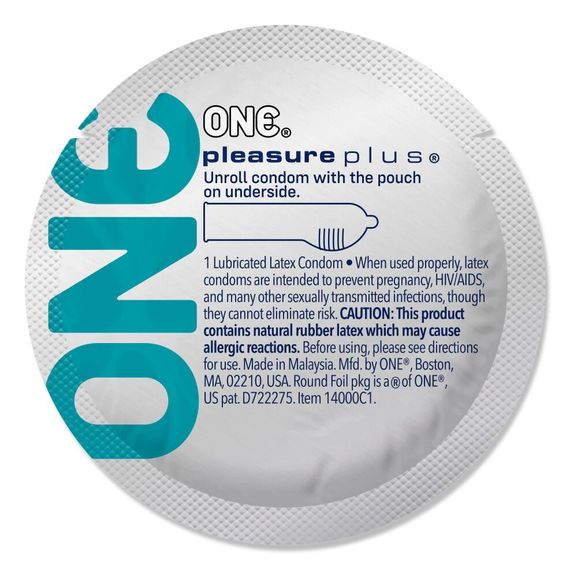 Набір презервативів ONE Pleasure Plus, 100 шт, з ребристою ділянкою на кінці, паковання-тубус | Зображення 1