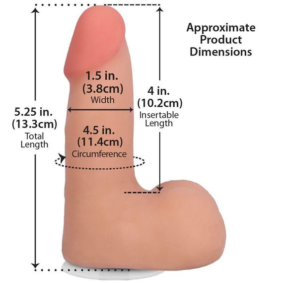 Фалоімітатор Doc Johnson The Realistic Cock ULTRASKYN - 5" with Balls Vanilla (надрив паковання!!!) Sex Aura | Зображення 5