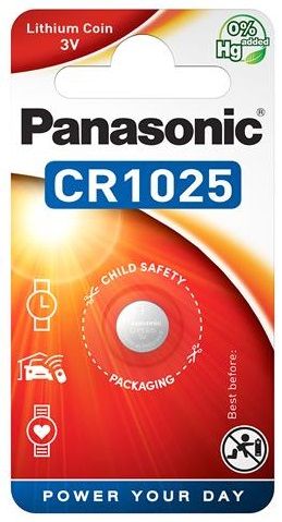Батарейка Panasonic литиевая CR1025 блистер, 1 шт. (CR-1025EL/1B)