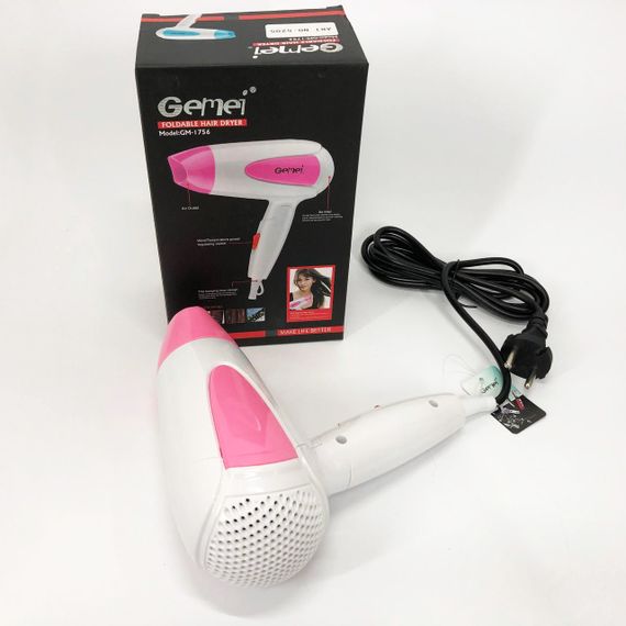 Фен с ионизацией для укладки Gemei GM-1756 1200 Вт, Функциональная щетка для сушки MR-55 | Зображення 8