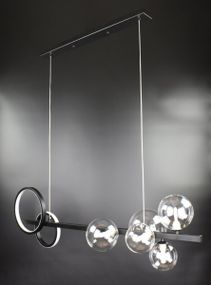 Люстра підвісна на 5 лампочок 26686 Чорний 40-180х33х95 см.