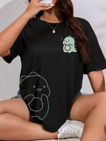 Футболка жіноча з принтом повсякденна L Чорний