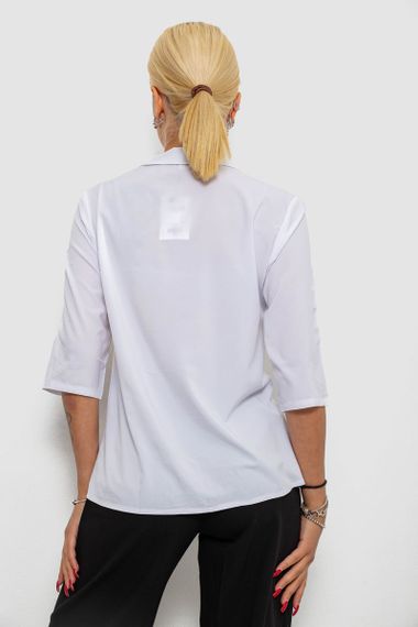 Блуза однотонная  -уценка, цвет белый, 230R70-1-U | Зображення 3