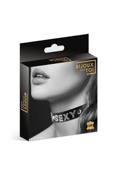 Чокер зі стразами Bijoux Pour Toi - SEXY, натуральна шкіра | Зображення 2