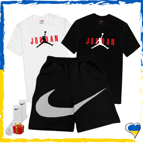 Комплект шорти Nike Big Swoosh та футболки 2шт Nike+Jordan. Комплект Найк Біг Свуш XS/S