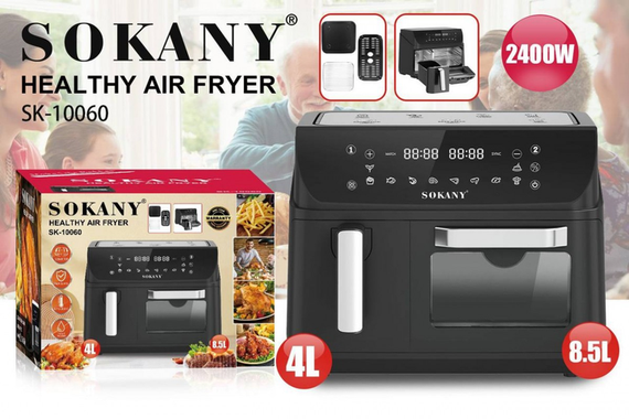 Аерофритюрниця Sokany SK-10060 з 2 чашами, сенсорне керування | Зображення 3