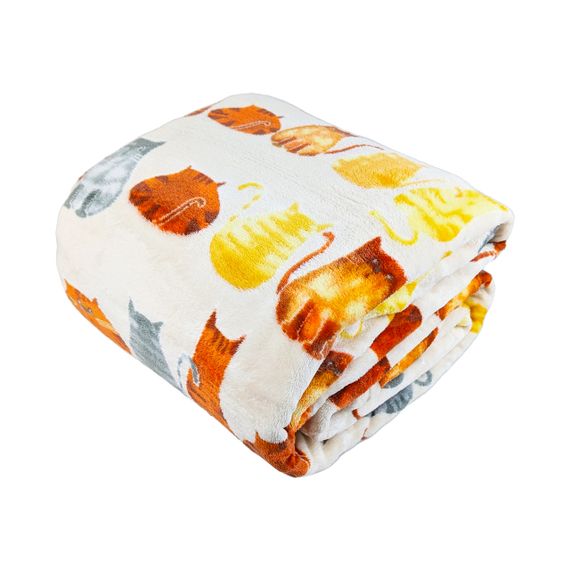 Плед флісовий Котики Бежевий Love You 200 x 220 см | Зображення 1