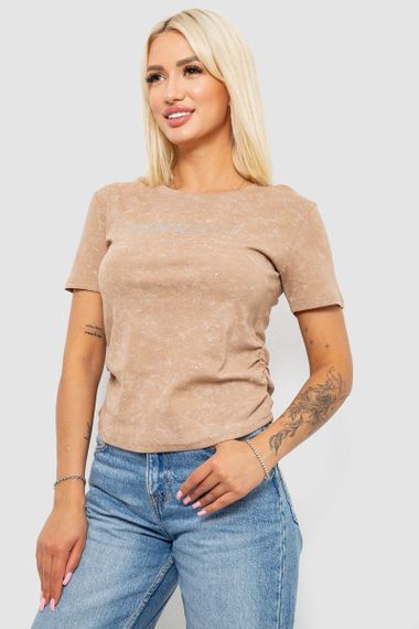 Футболка жіноча з принтом, колір бежевий, 221R3307 | Зображення 2
